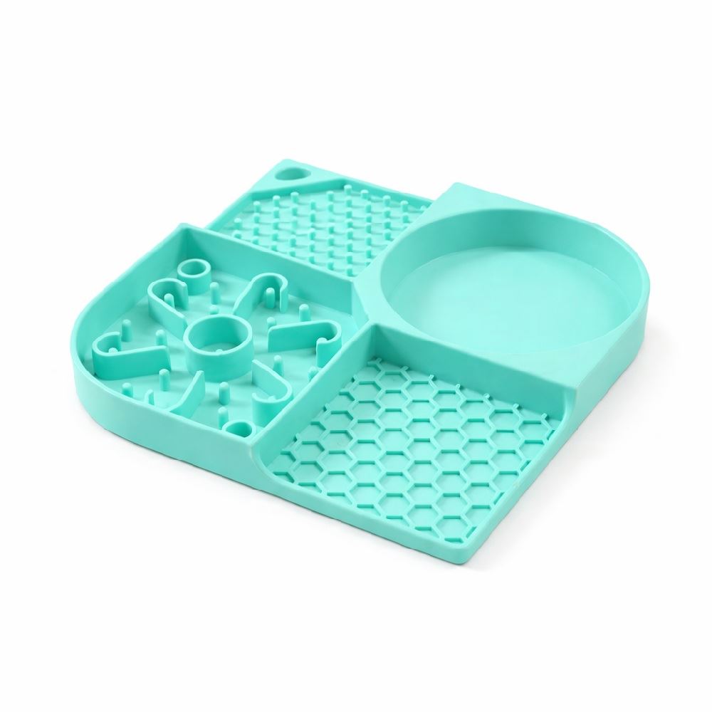 Alfombrilla de silicona pet lick mat para perros y gatos color verde